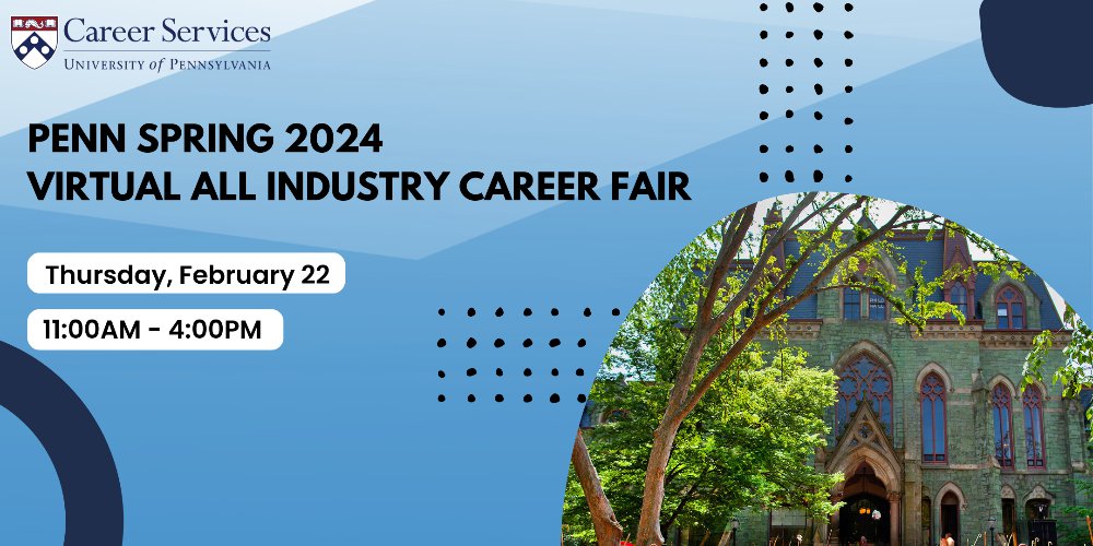 An image for Penn Spring 2024 Virtual All Industry Career Fair