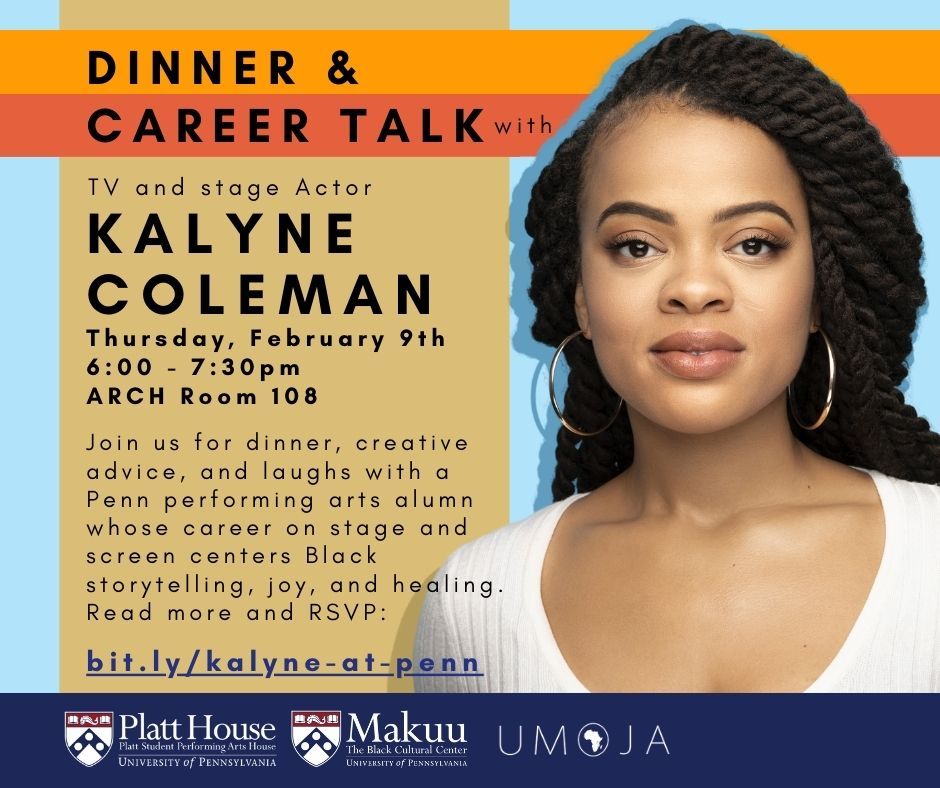 An image for Dinner & Career Talk with TV and Stage Actor Kalyne Coleman, C'14