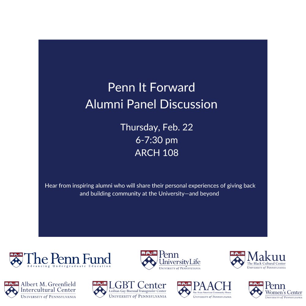 An image for Penn It Forward Alumni Panel Discussion