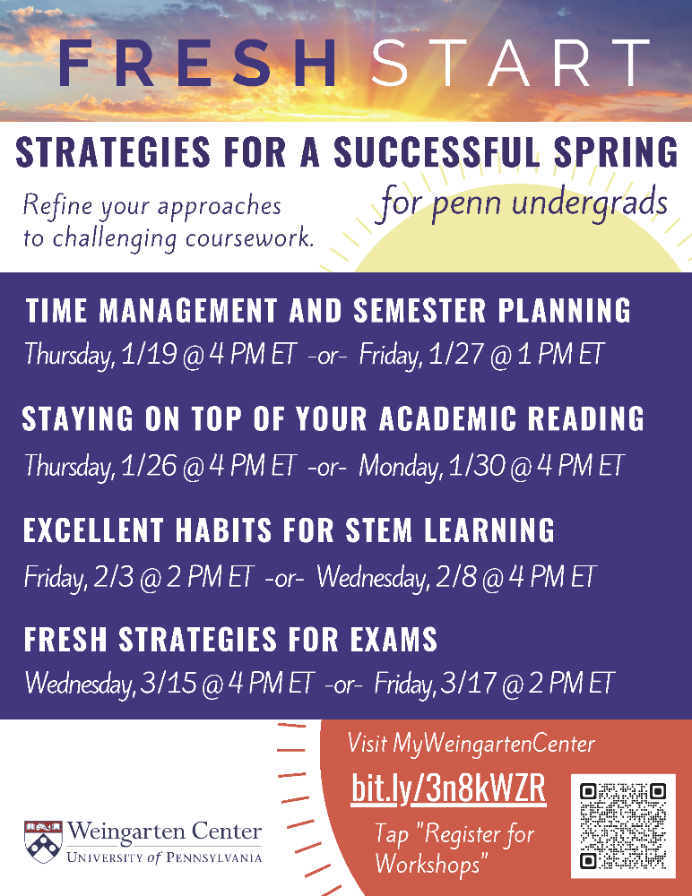 An image for Fresh Start: Time Management and Semester Planning