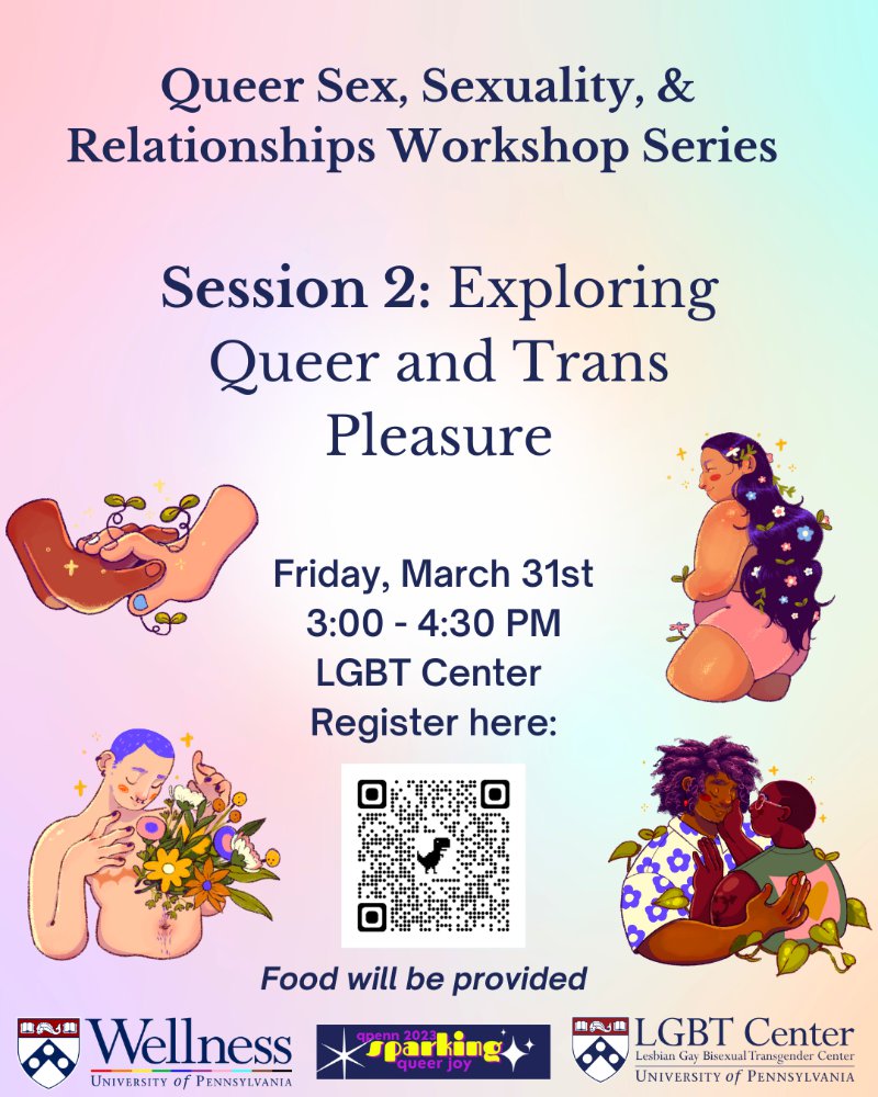 An image for Queer Sex, Sexuality, & Relationships Workshop Series Session 2: Exploring Queer and Trans Pleasure