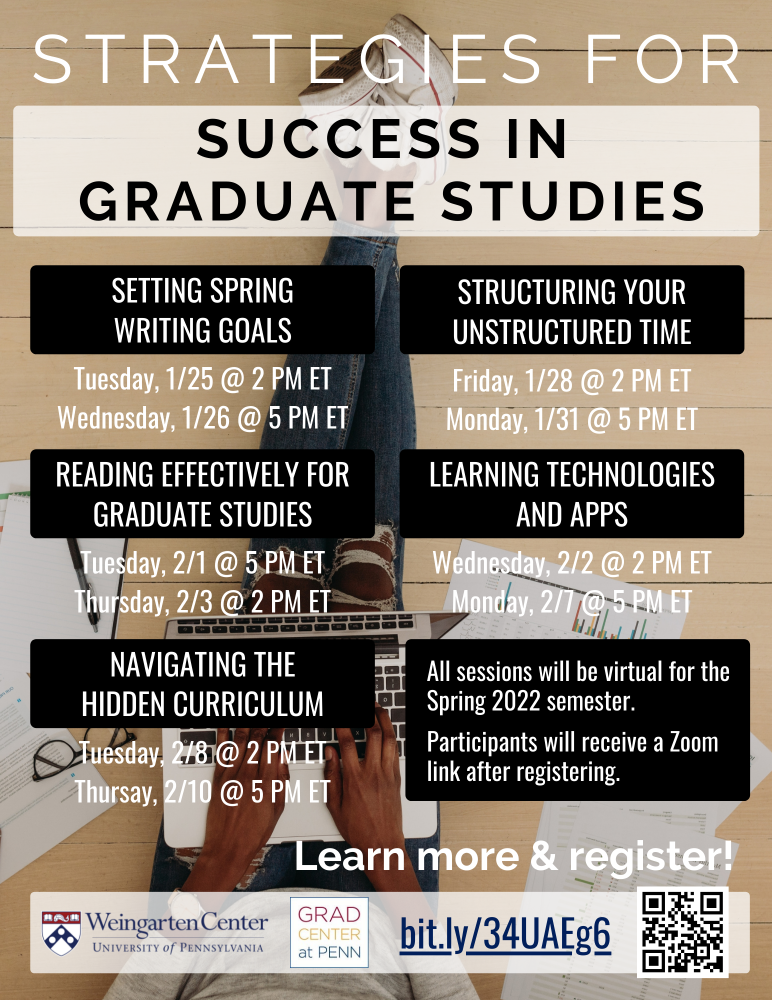 An image for Strategies for Success in Graduate Studies: Structuring Your Unstructured Time