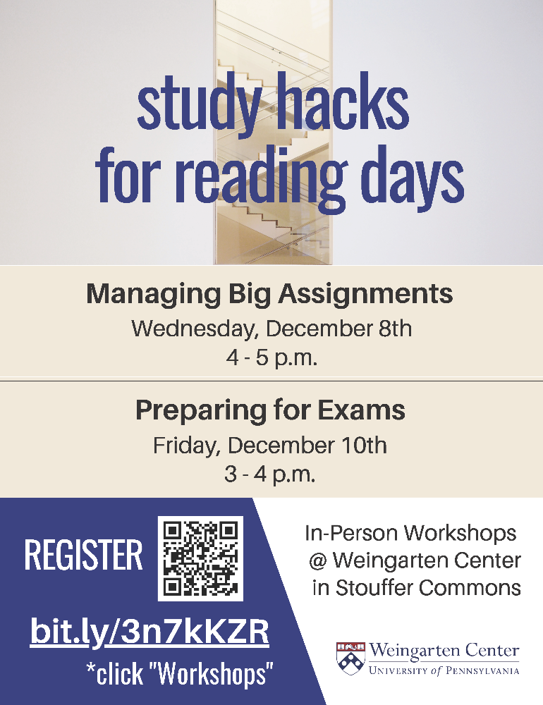An image for Study Hacks for Reading Days: Managing Big Assignments (Undergraduates)