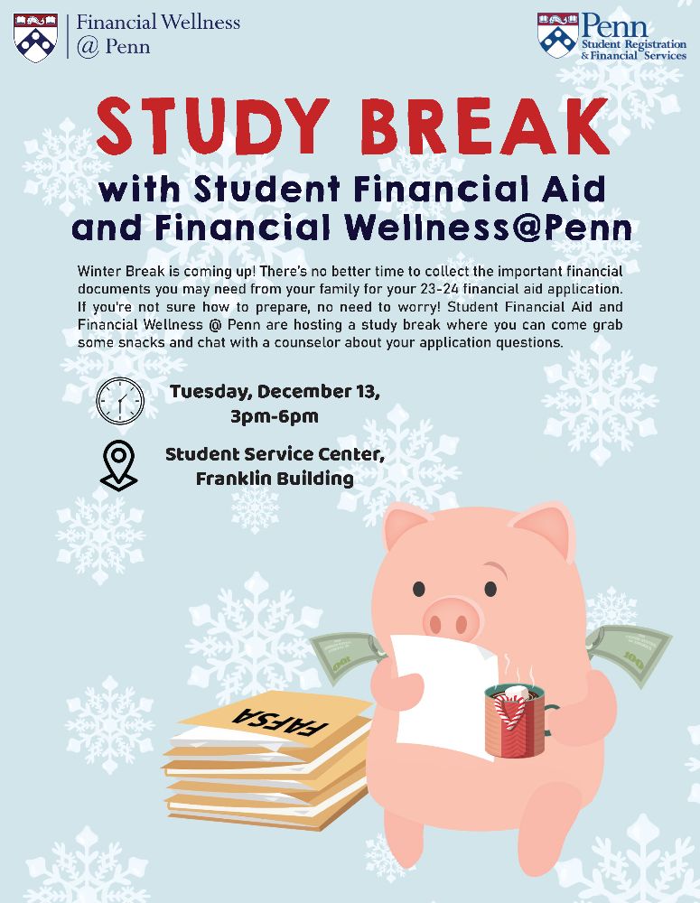 An image for Study Break with Student Financial Aid and Financial Wellness @ Penn