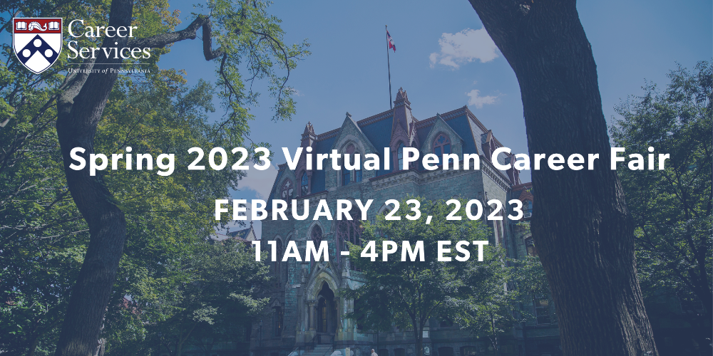 An image for Spring 2023 Virtual Penn Career Fair