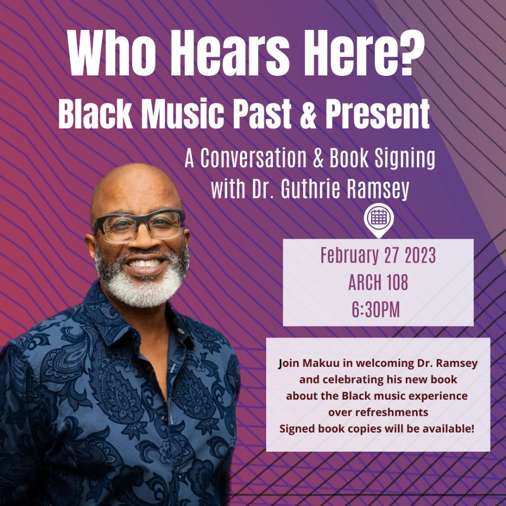 An image for Who Hears Here? Black Music Conversation with Dr. Guy Ramsey
