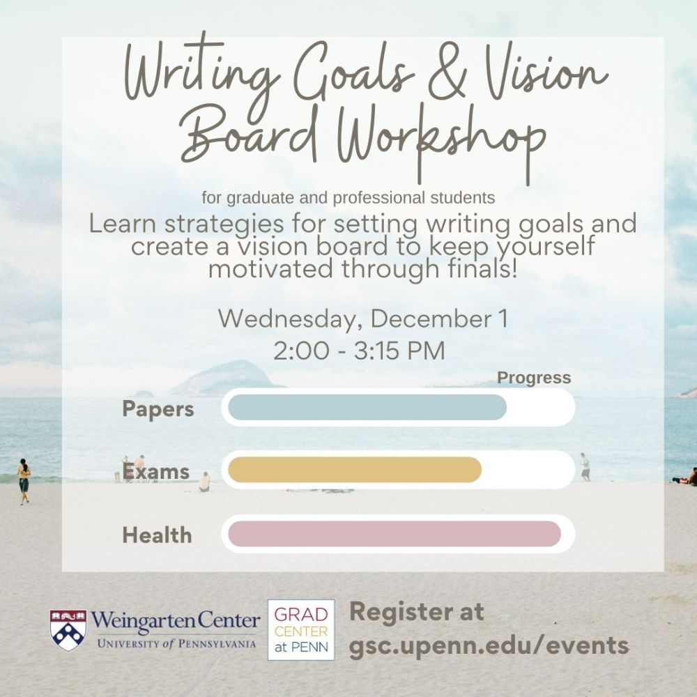 An image for Writing Goals & Vision Board Workshop (Graduate & Professional Students)